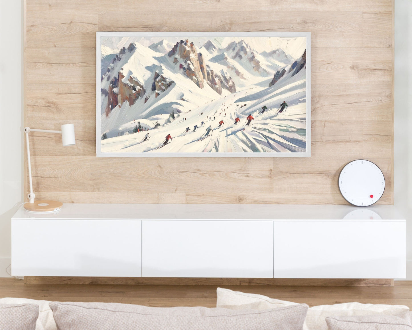 Ski Holiday In Snow Frame TV Art