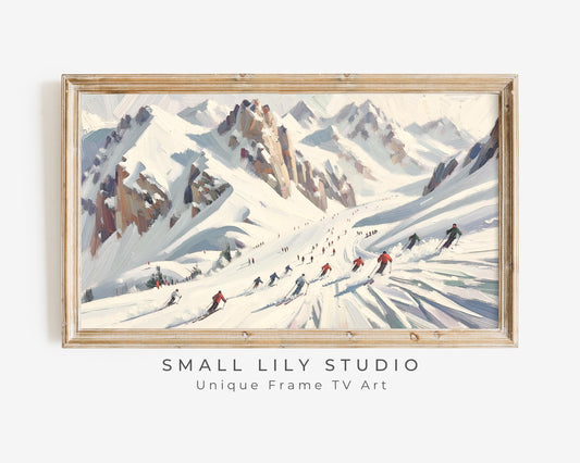 Ski Holiday In Snow Frame TV Art