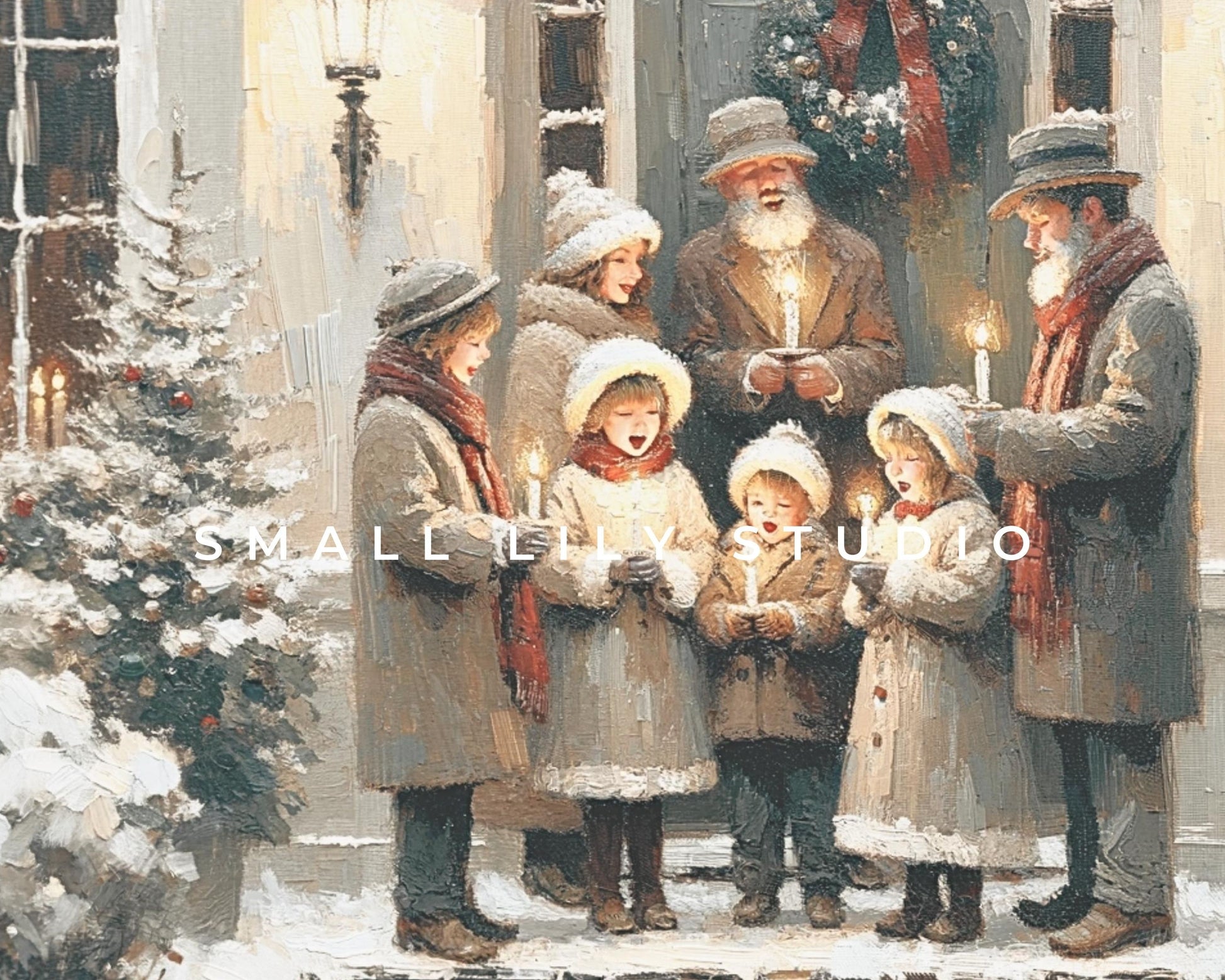 Christmas Carolers Frame TV Art