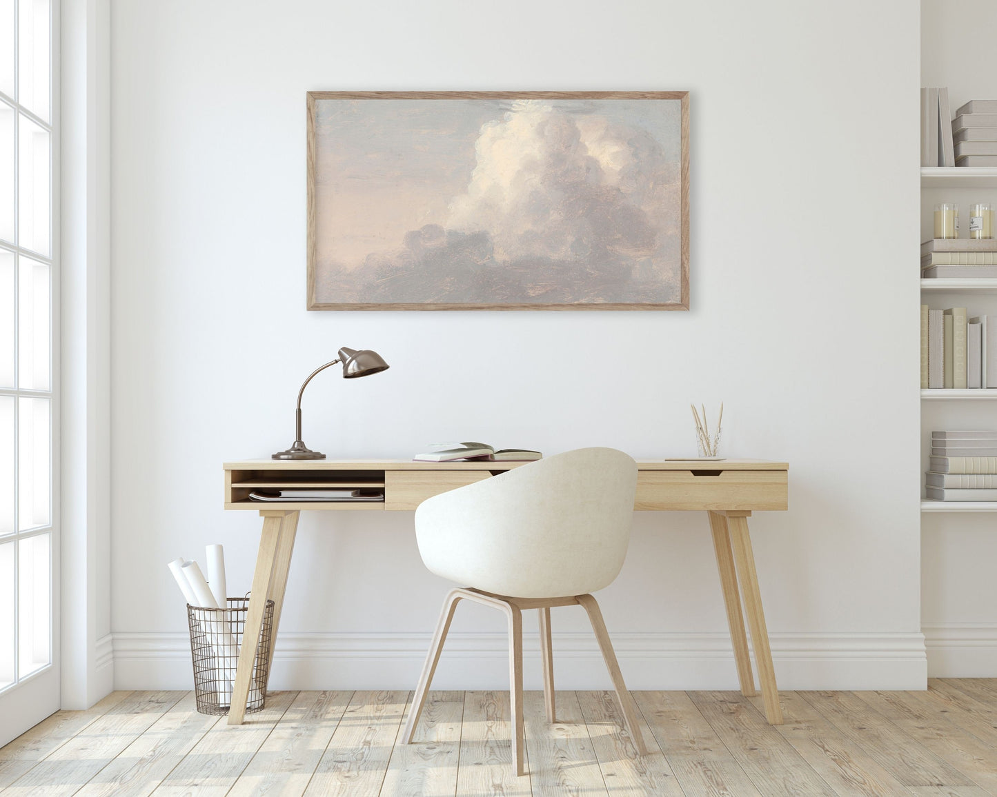 Pink Clouds Vintage Painting Frame TV Art