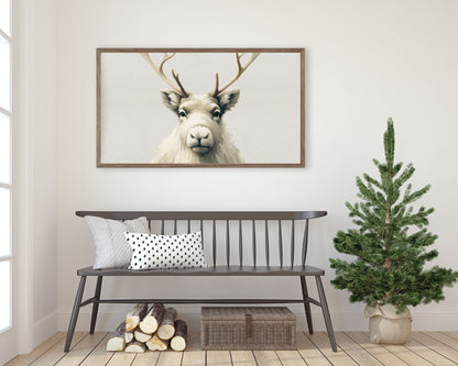 Christmas Reindeer Portrait Frame TV Art