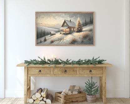 Christmas Cottage Frame TV Art