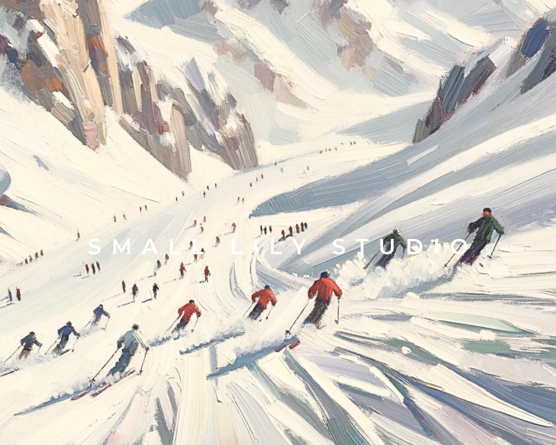 Ski Holiday In Snow Frame TV Art