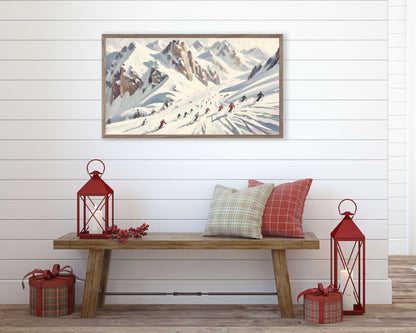 Ski Holiday In Snow Frame TV Art