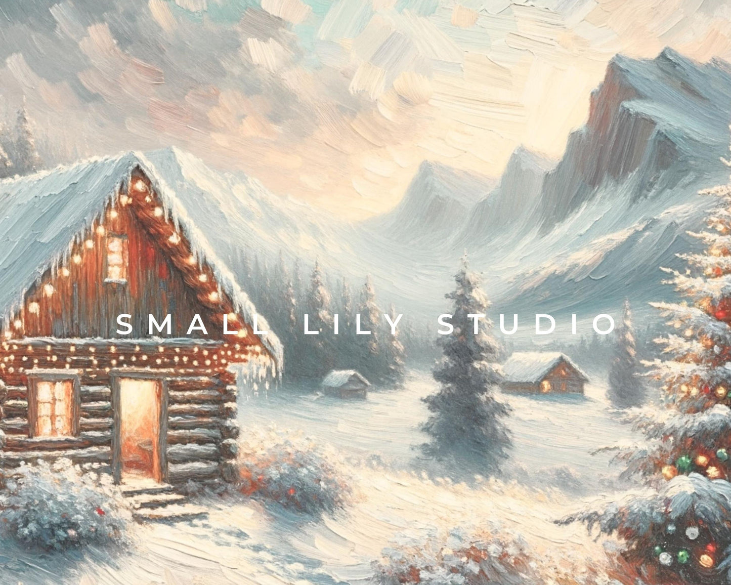 Christmas Winter Cabin Frame TV Art