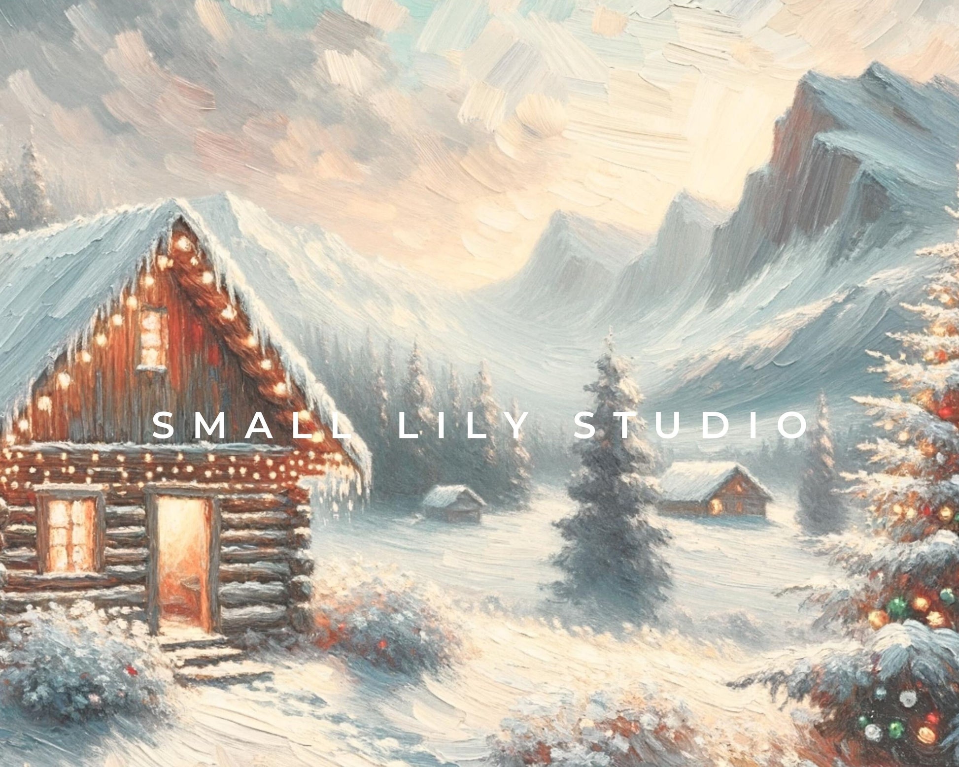 Christmas Winter Cabin Frame TV Art