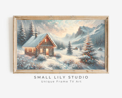 Christmas Winter Cabin Frame TV Art