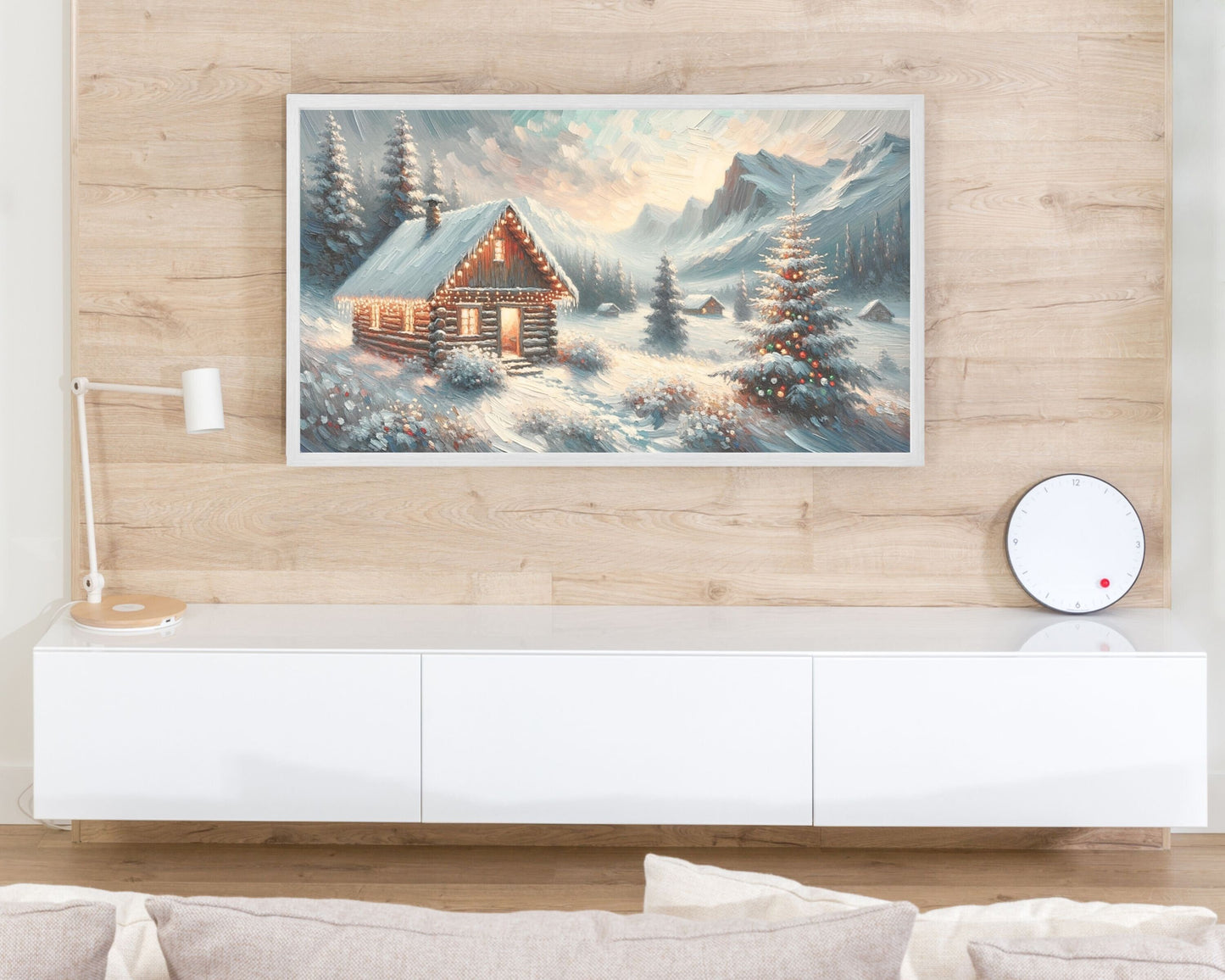 Christmas Winter Cabin Frame TV Art