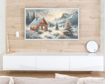 Christmas Winter Cabin Frame TV Art