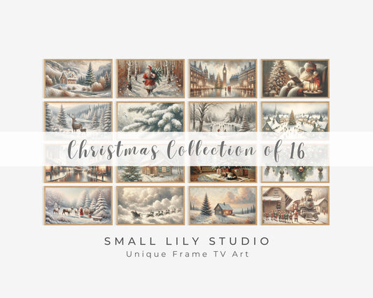 Christmas Collection Frame TV Art Bundle of 16