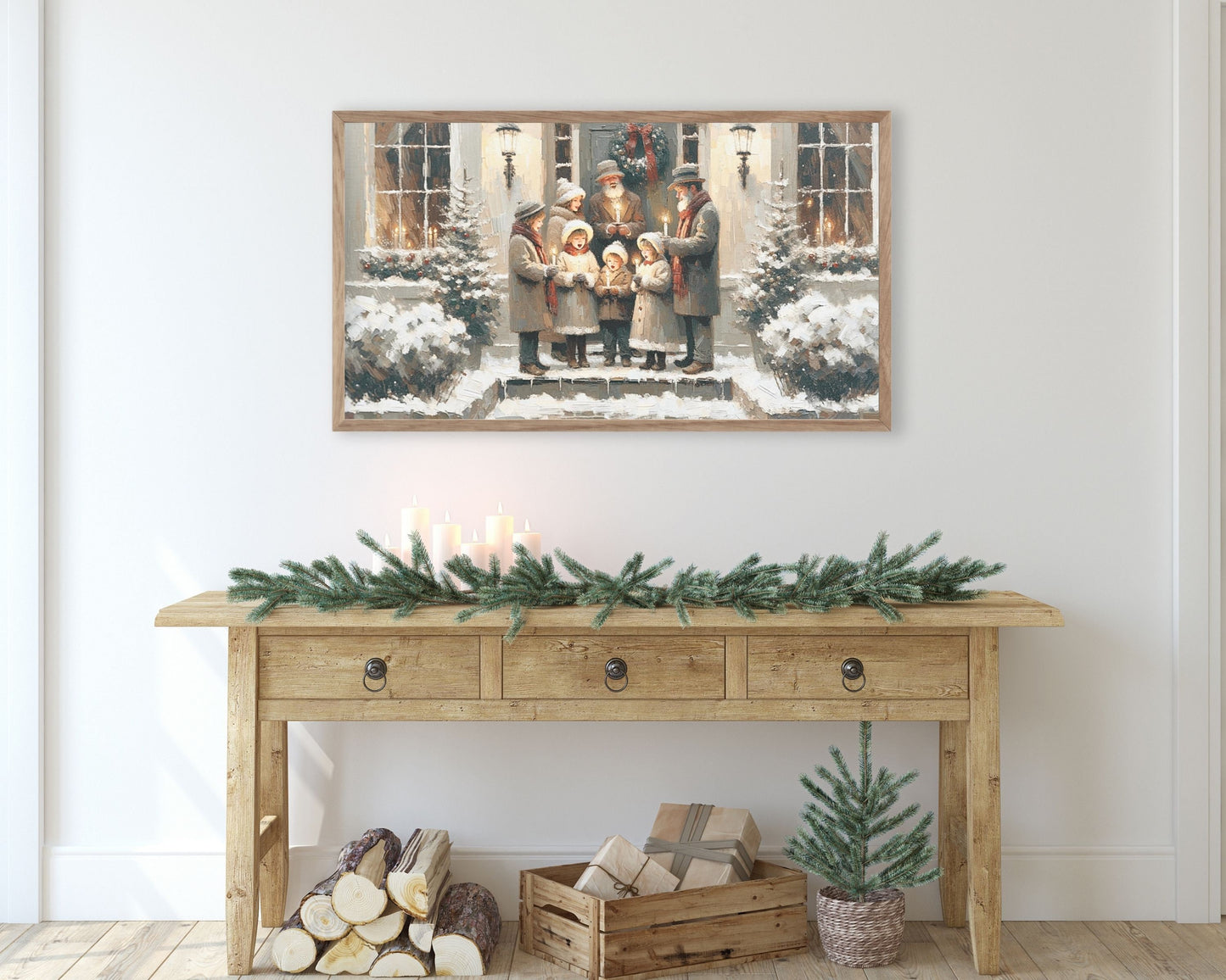 Christmas Carolers Frame TV Art