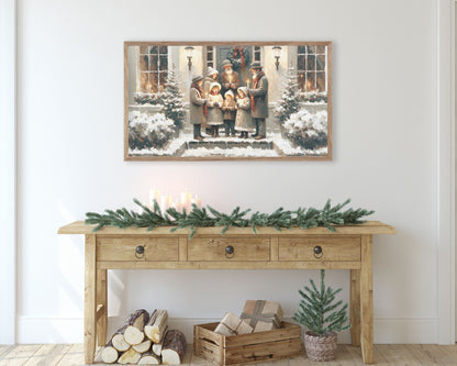 Christmas Carolers Frame TV Art