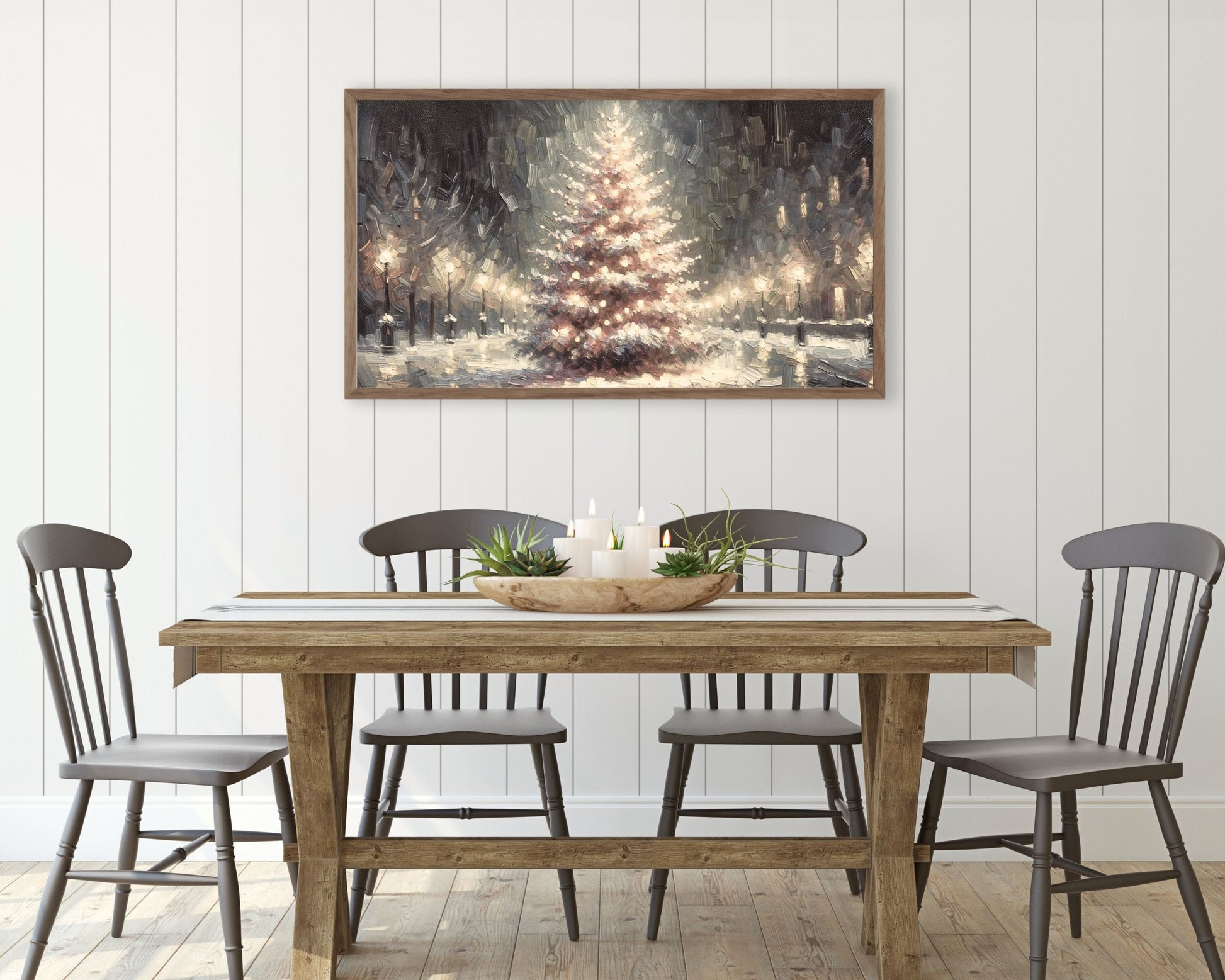 Christmas Tree Neutral Frame TV Art