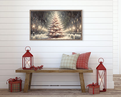 Christmas Tree Neutral Frame TV Art