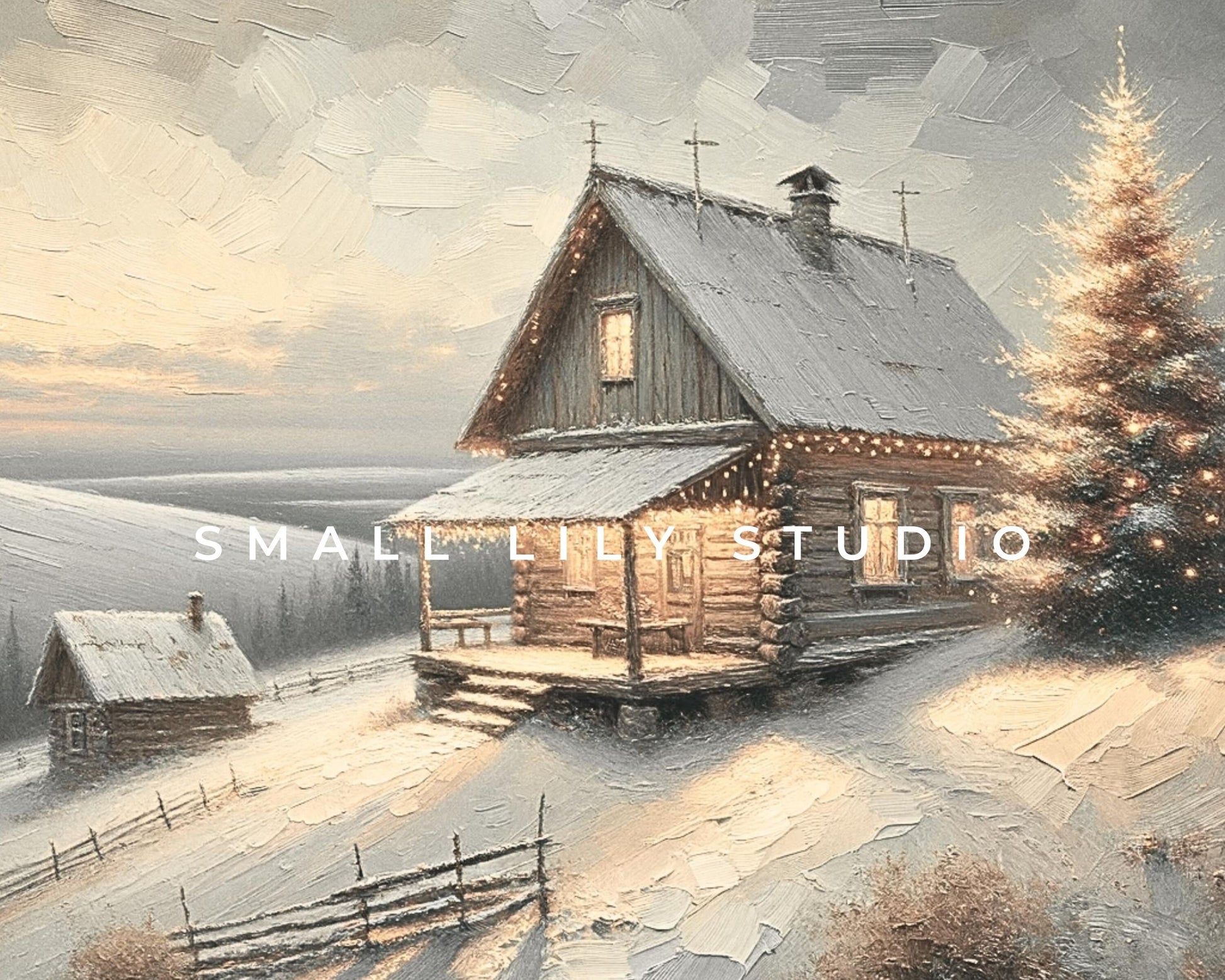 Christmas Cottage Frame TV Art