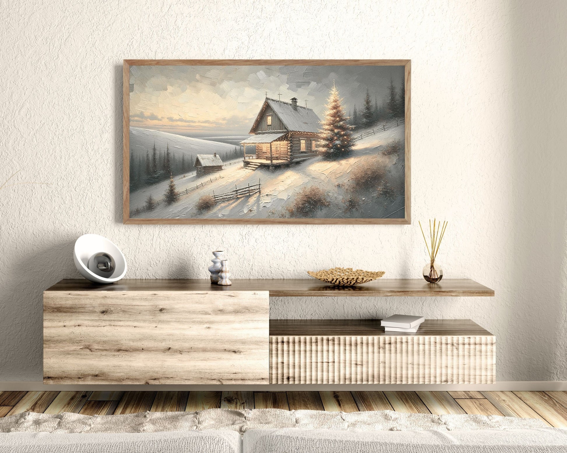 Christmas Cottage Frame TV Art