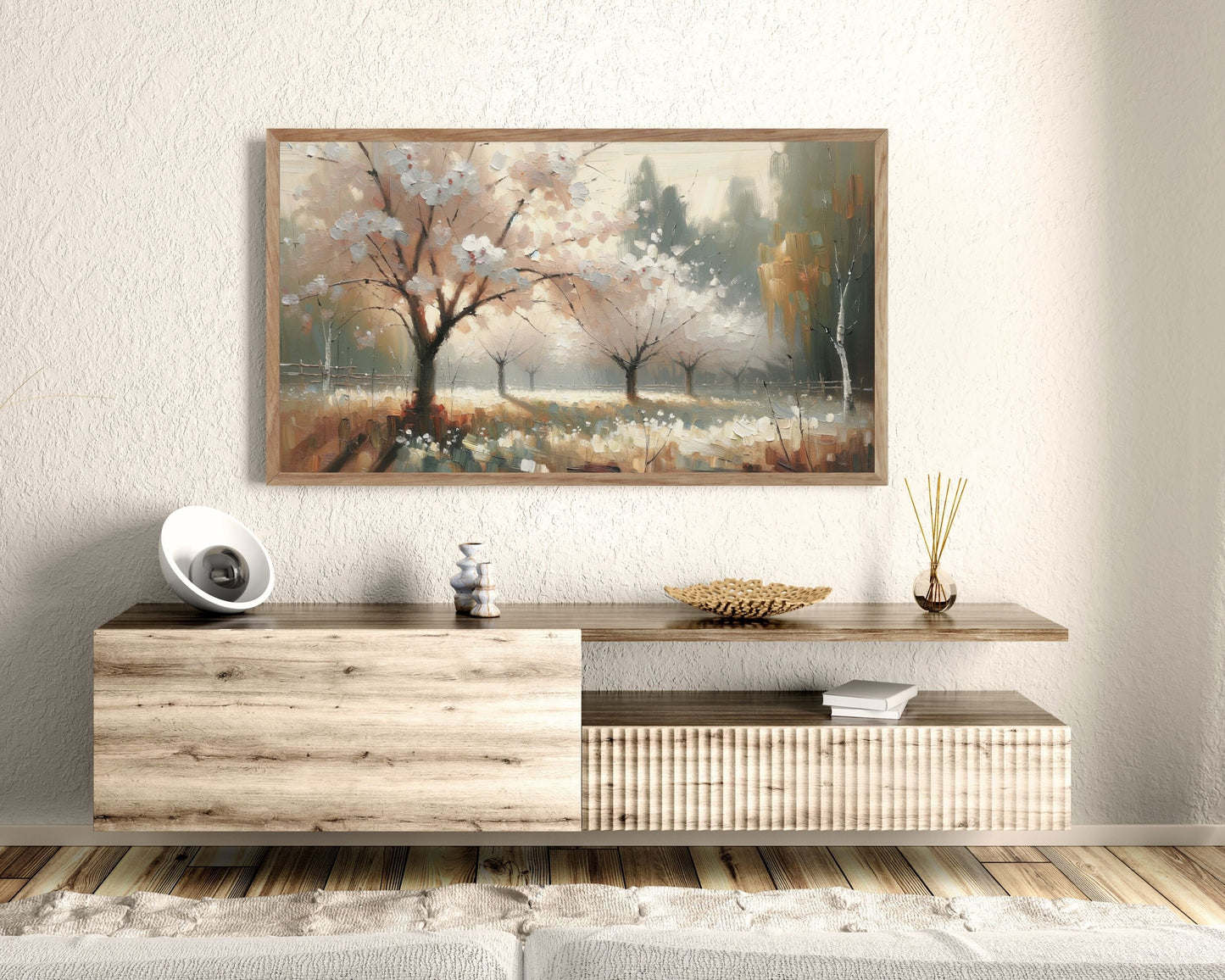 Spring Cherry Blossom Tree Frame TV Art