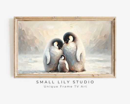 Penguin Family Frame TV Art