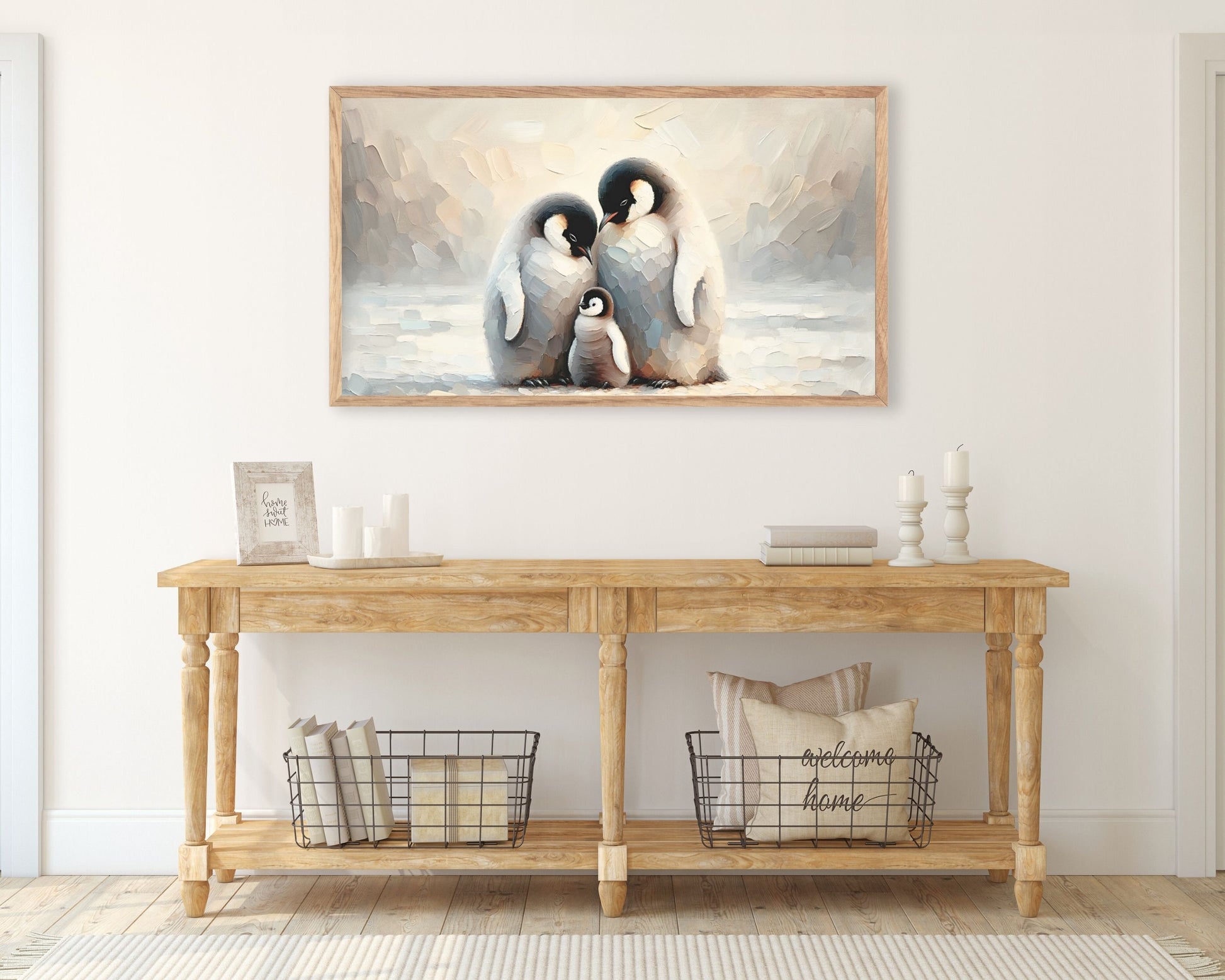 Penguin Family Frame TV Art