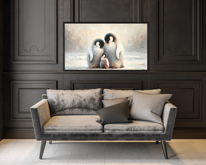 Penguin Family Frame TV Art