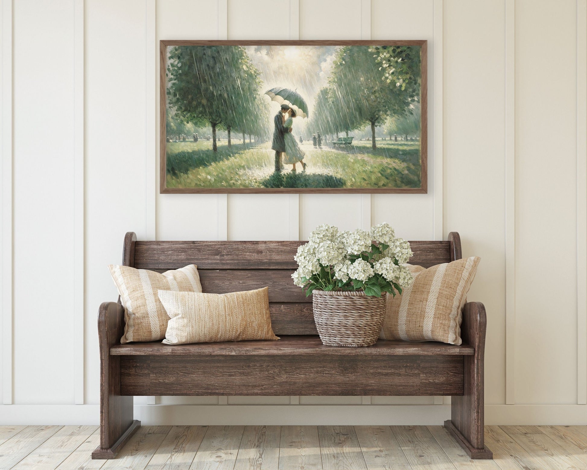 Romantic Couple In The Rain Frame TV Art