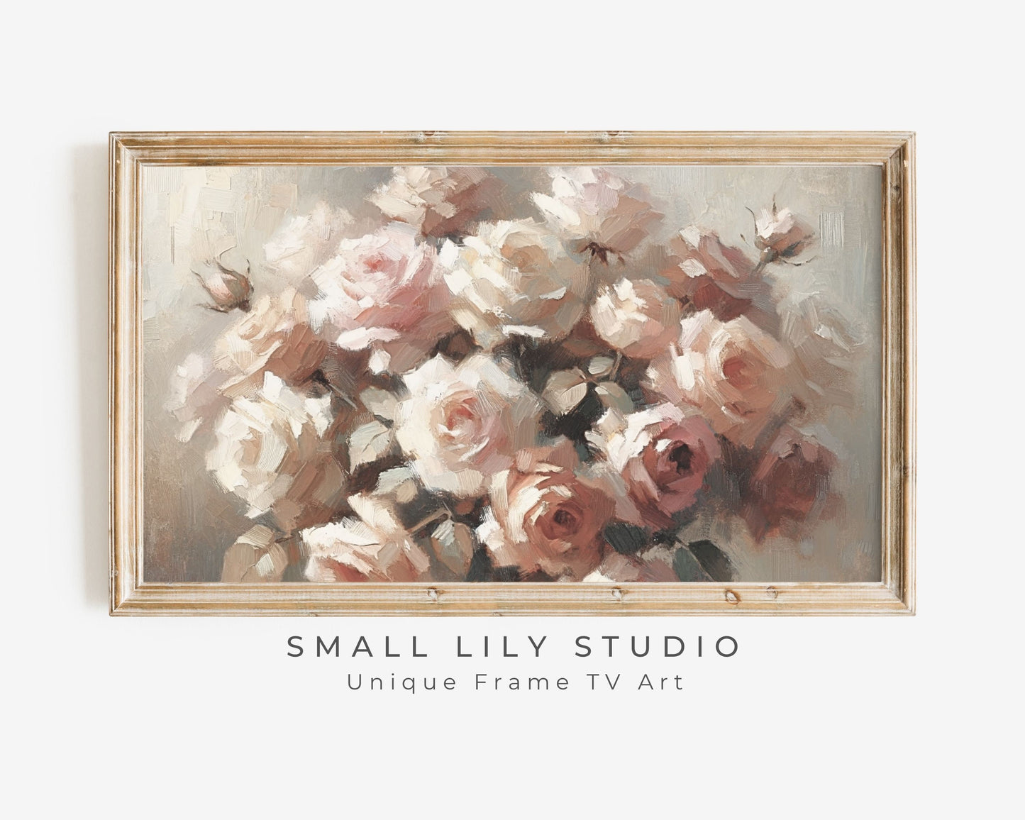 Pink Roses Still Life Frame TV Art