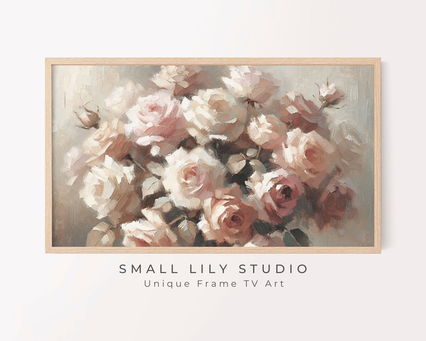 Pink Roses Still Life Frame TV Art