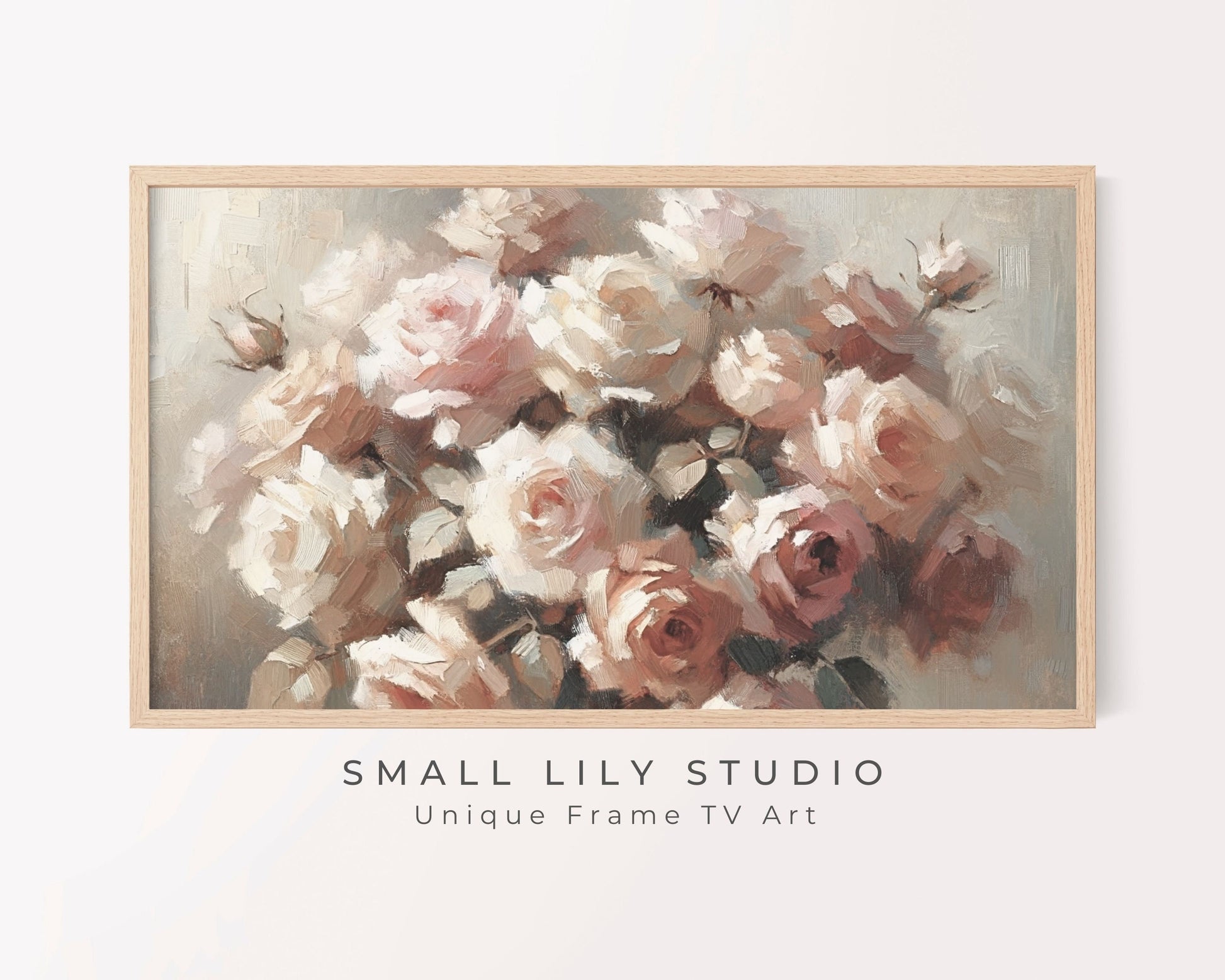 Pink Roses Still Life Frame TV Art