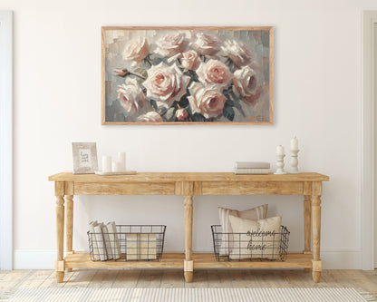 Pink Roses Frame TV Art