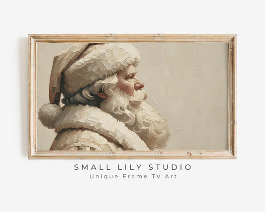 Neutral Santa Portrait Frame TV Art