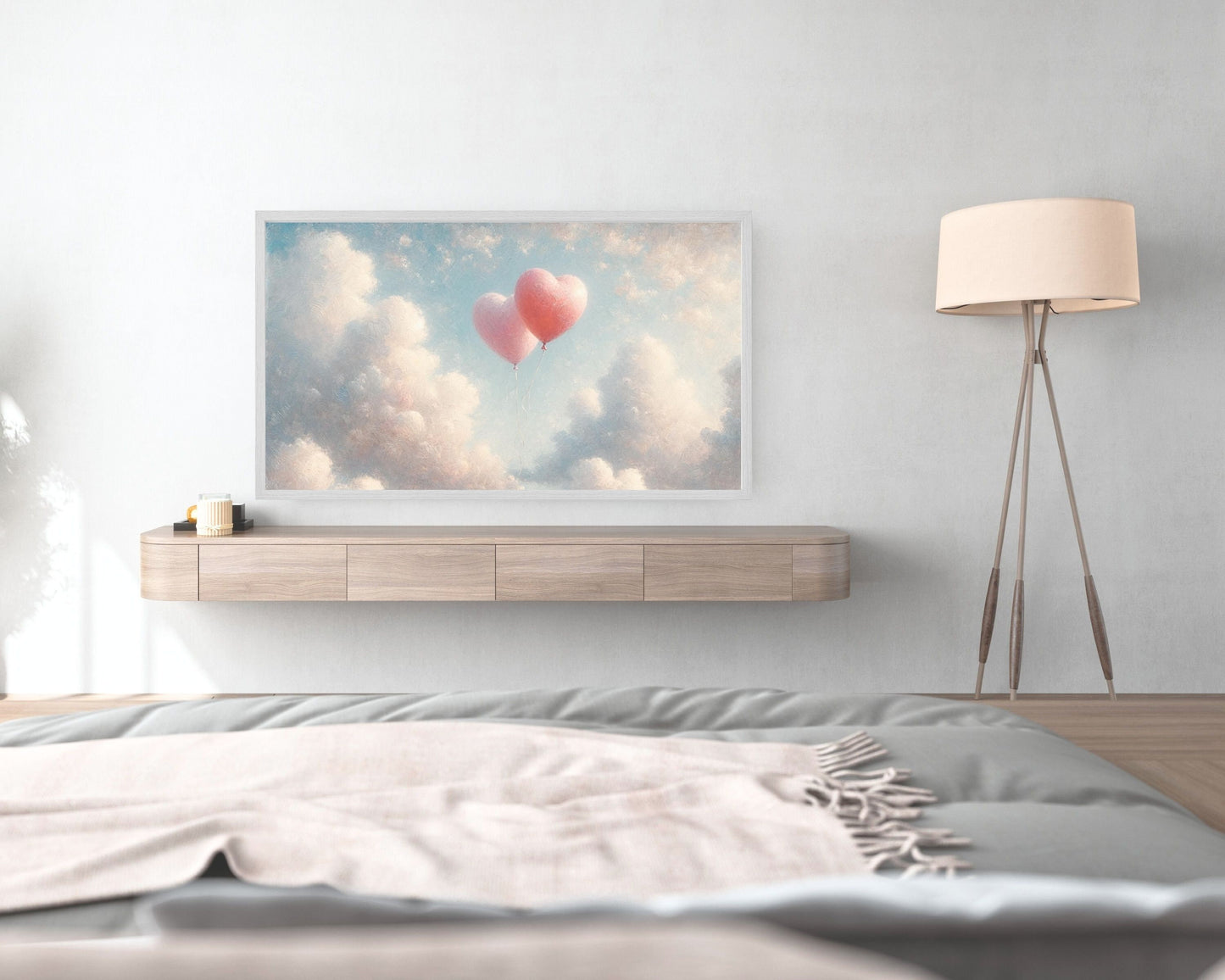 Heart Balloons Frame TV Art