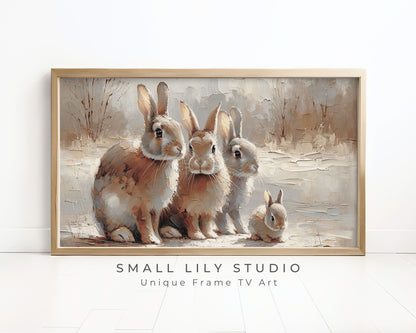 Rabbit Family Frame TV Art