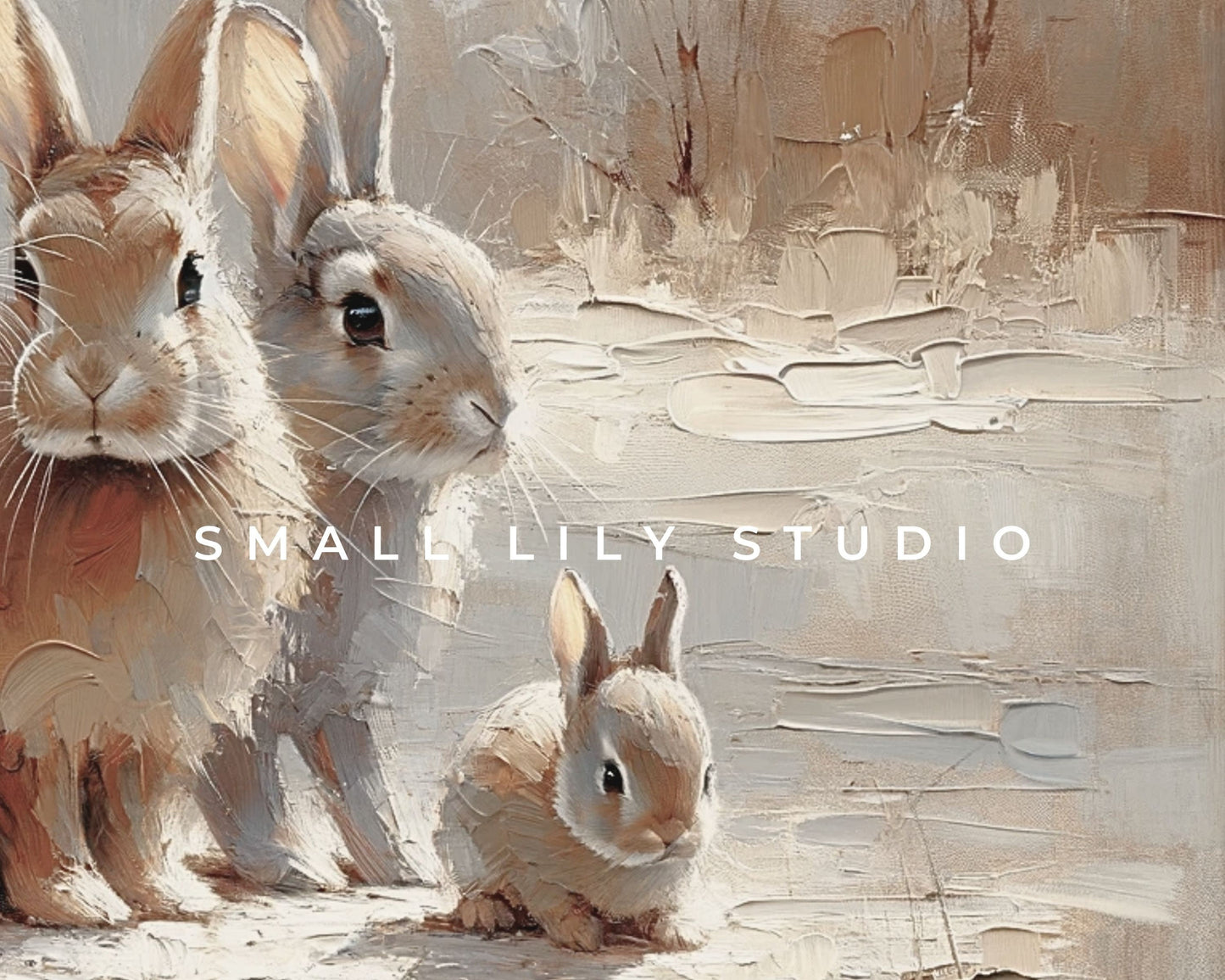 Rabbit Family Frame TV Art