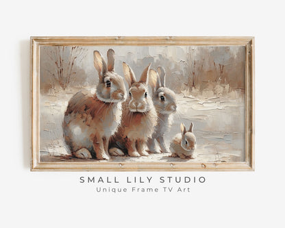 Rabbit Family Frame TV Art