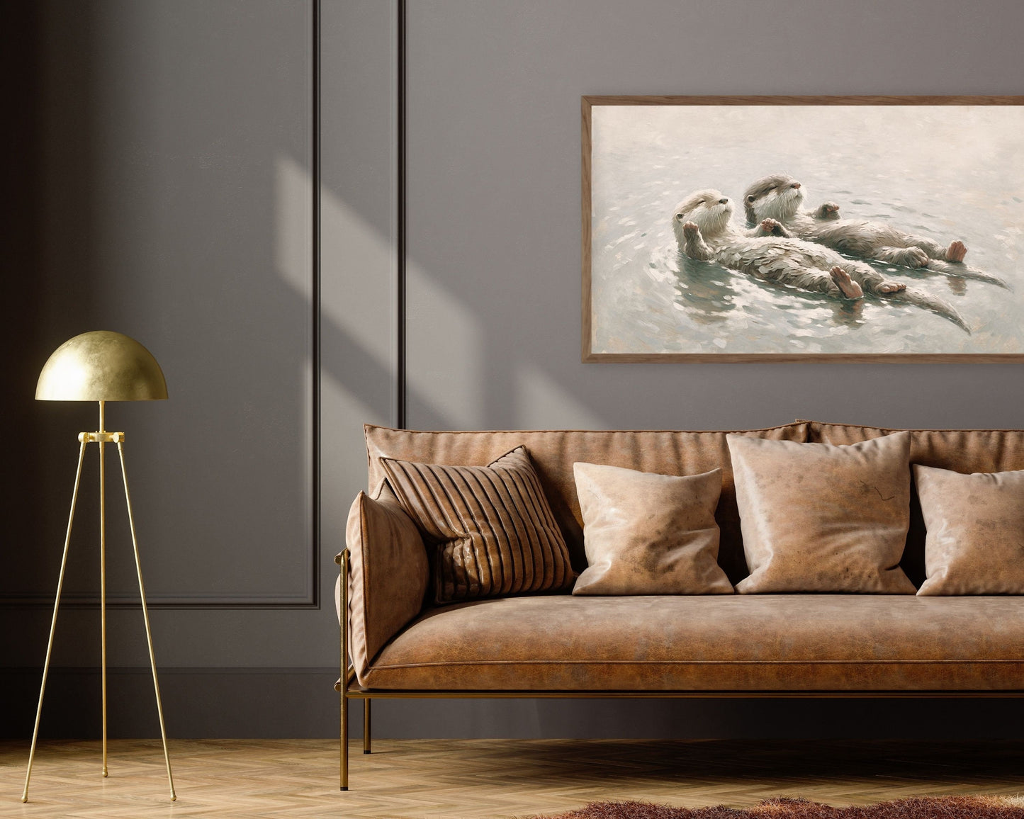 Otters Holding Hands Frame TV Art