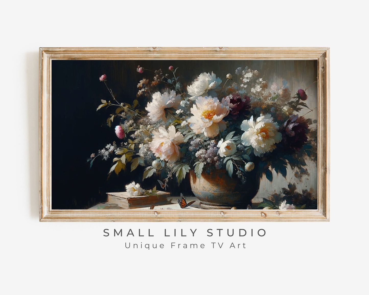 Moody Floral Still Life Art Frame TV Art