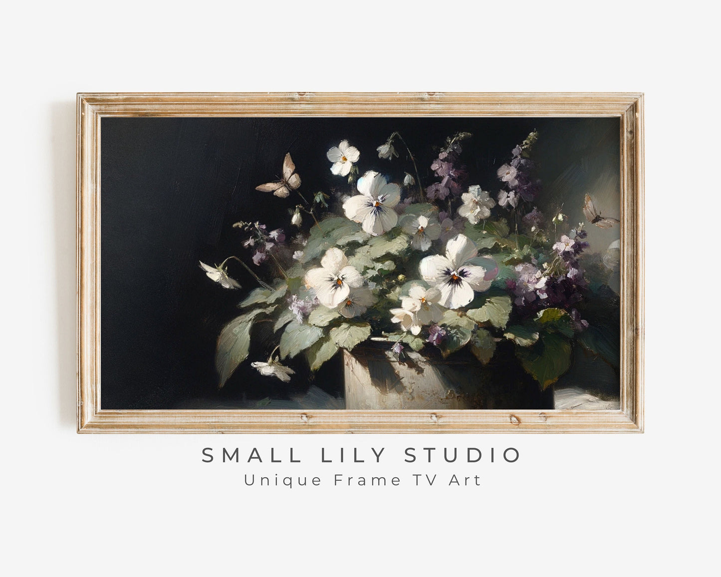 Moody Floral Still Life Frame TV Art