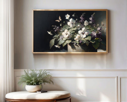 Moody Floral Still Life Frame TV Art