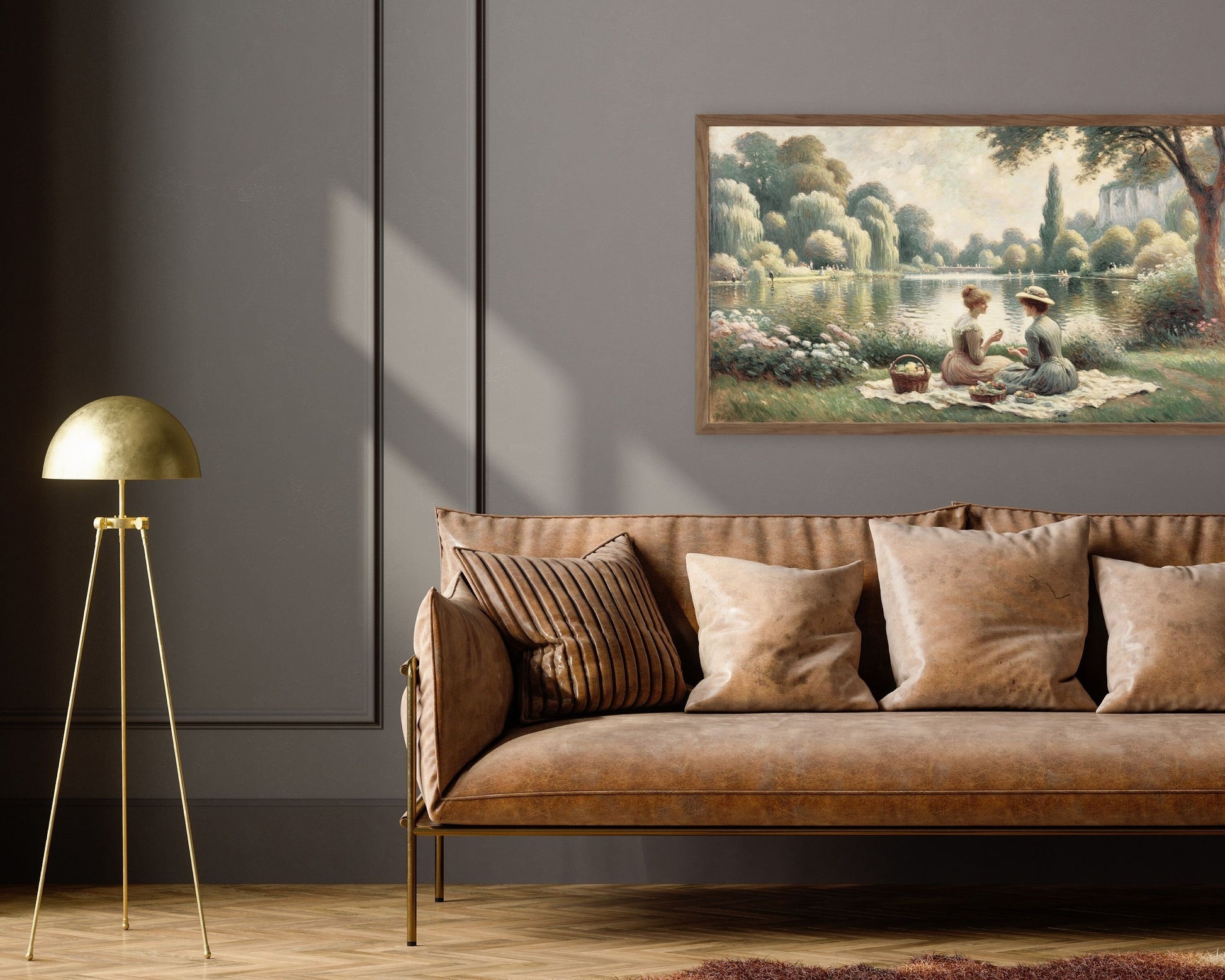 Women On Picnic By The Lake Frame TV Art