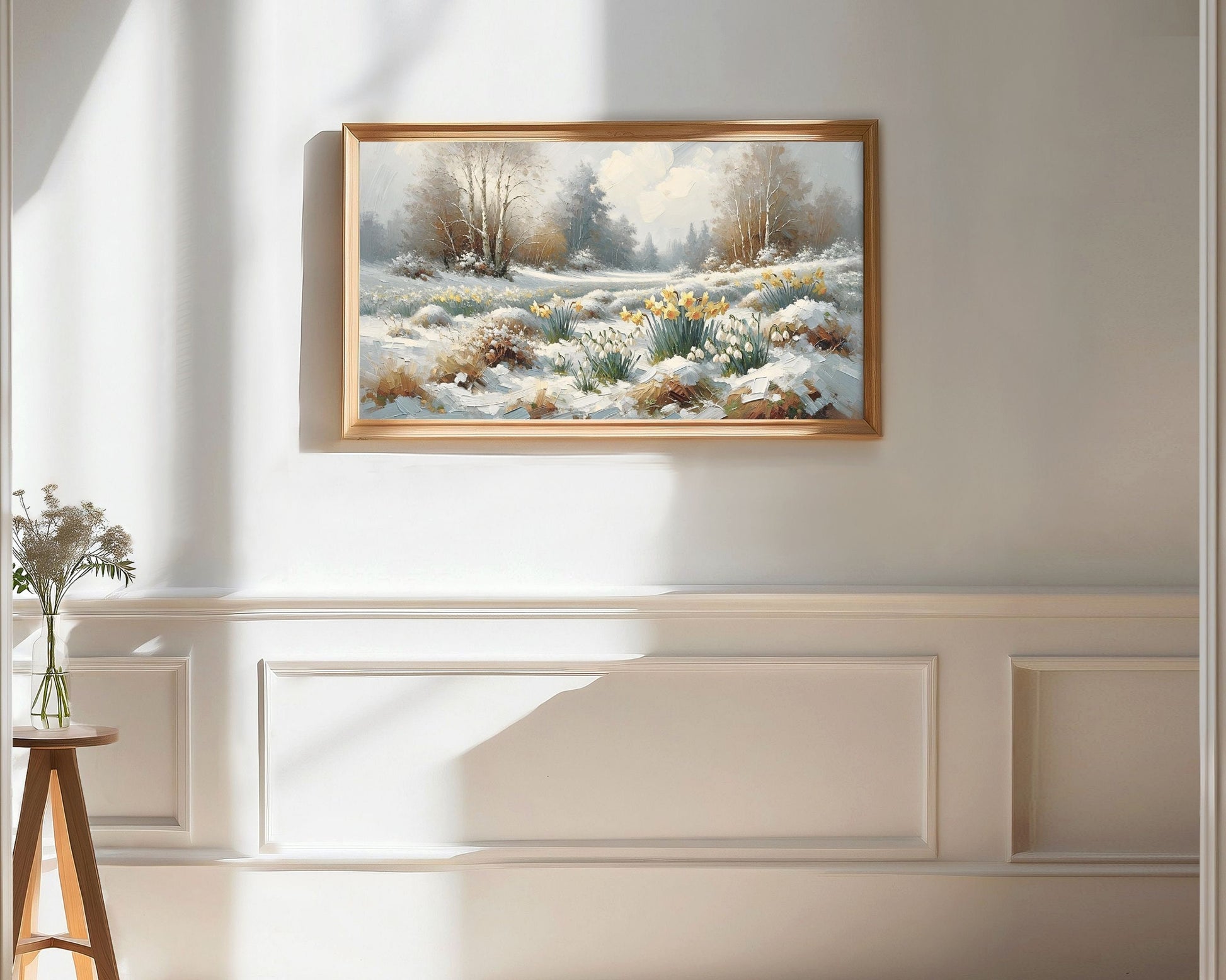 Winter Daffodils in Snow Frame TV Art