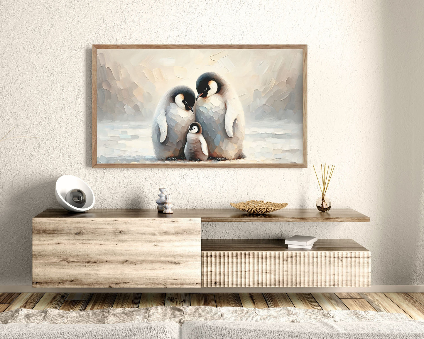 Penguin Family Frame TV Art