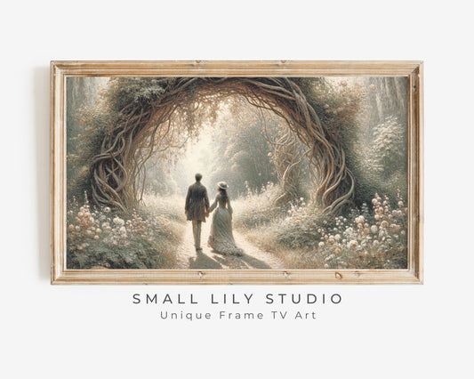 Valentine's Day Couple in forest woods Frame TV Art