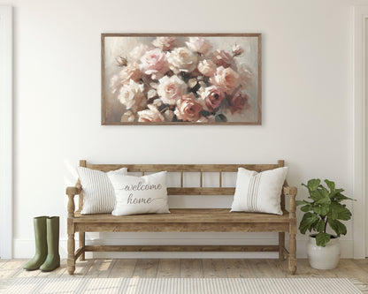 Pink Roses Still Life Frame TV Art