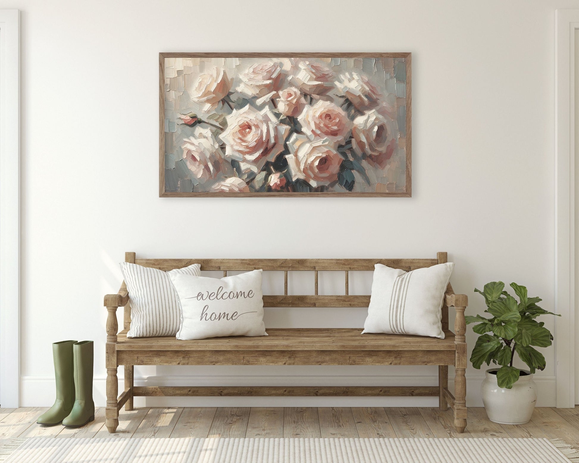 Pink Roses Frame TV Art