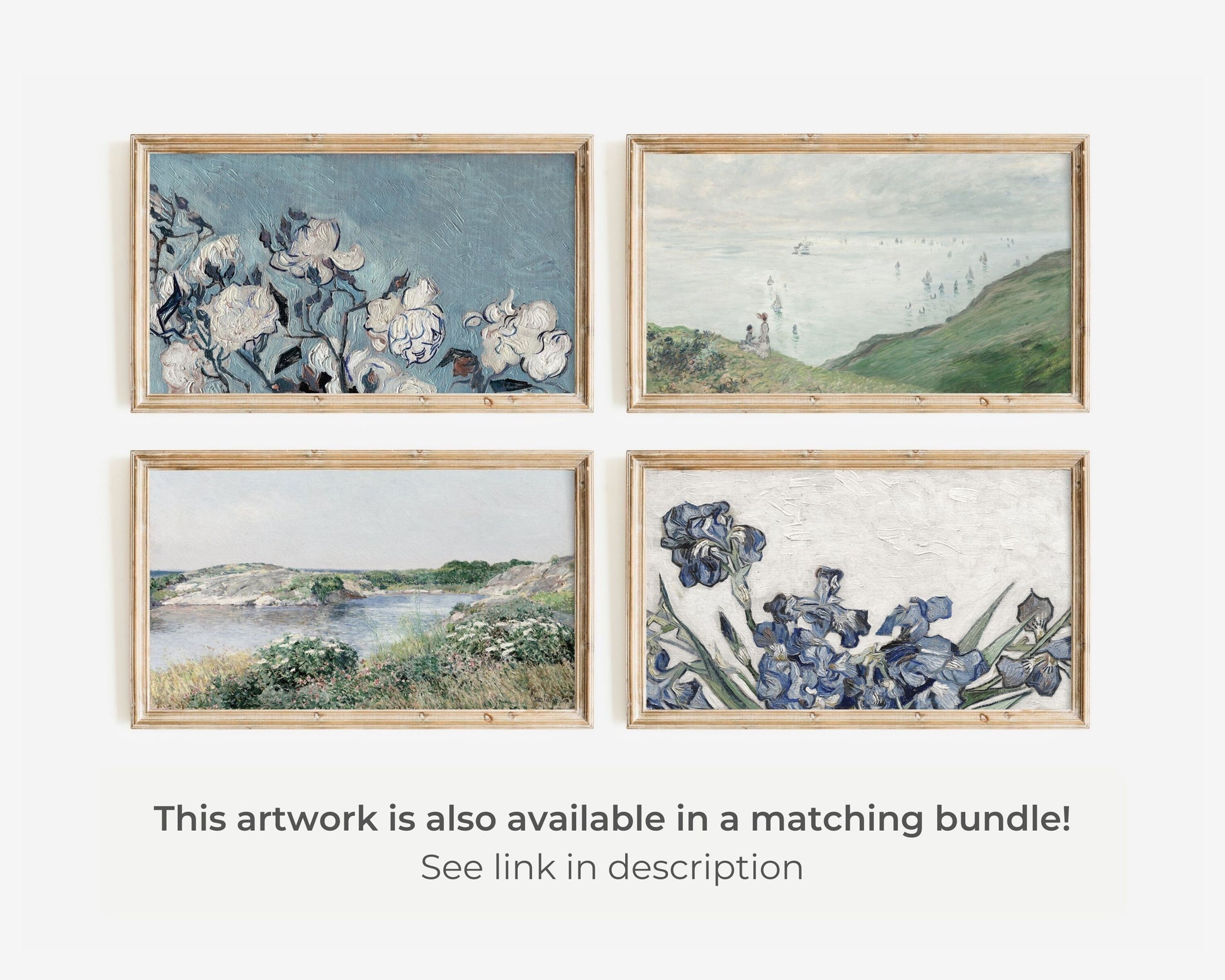 Vintage Coastal Landscape Frame TV Art