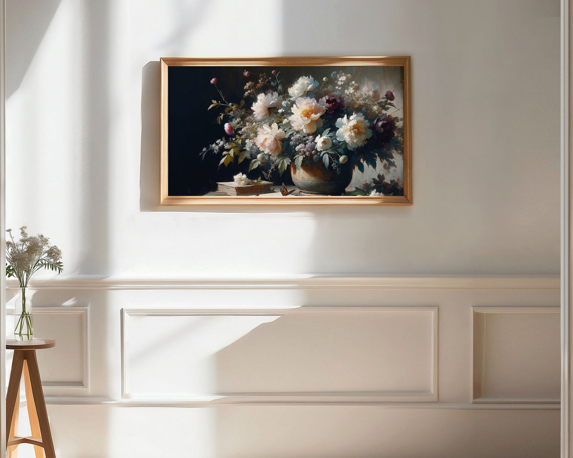 Moody Floral Still Life Art Frame TV Art