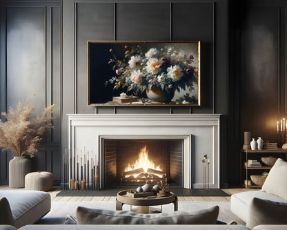 Moody Floral Still Life Art Frame TV Art