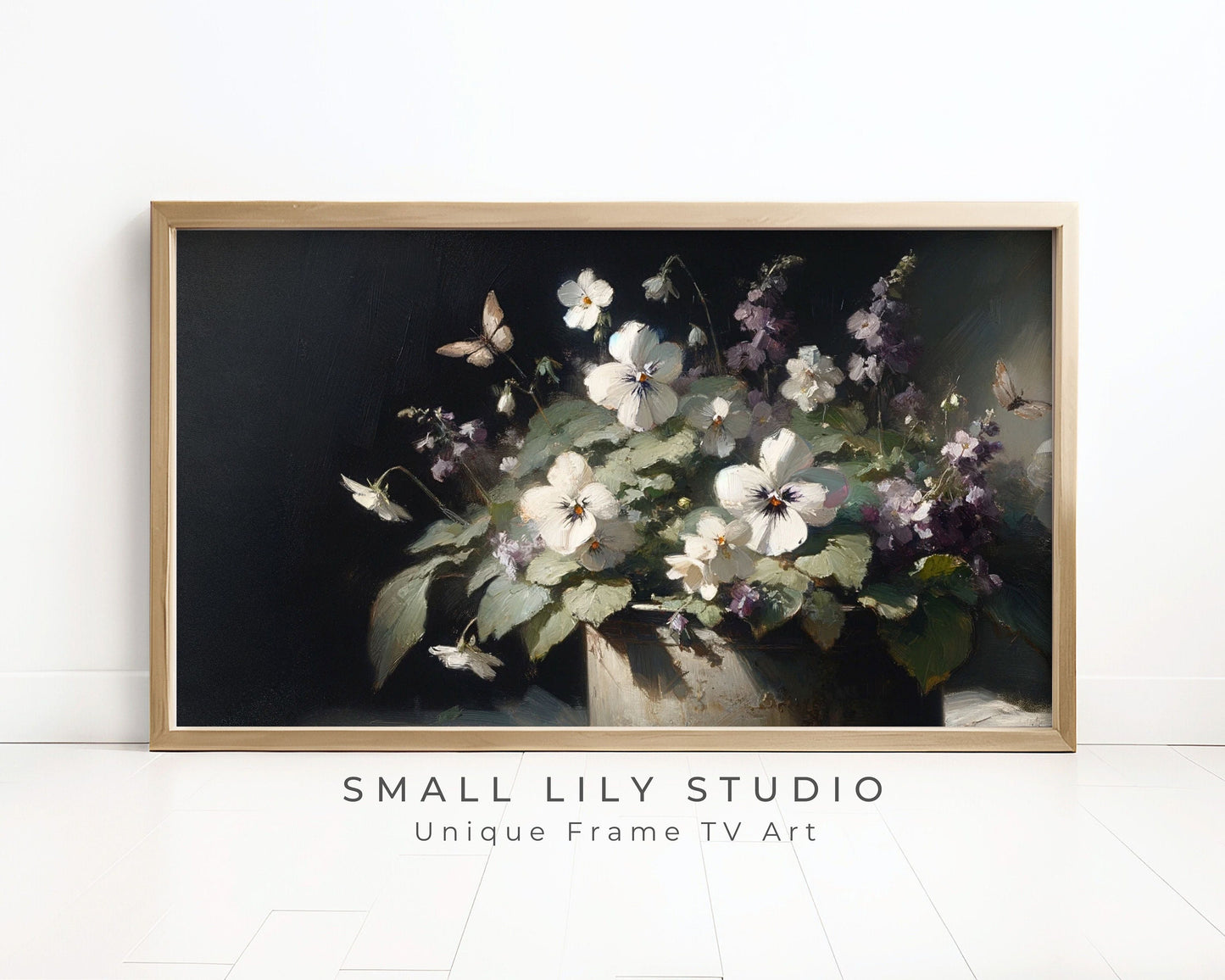 Moody Floral Still Life Frame TV Art