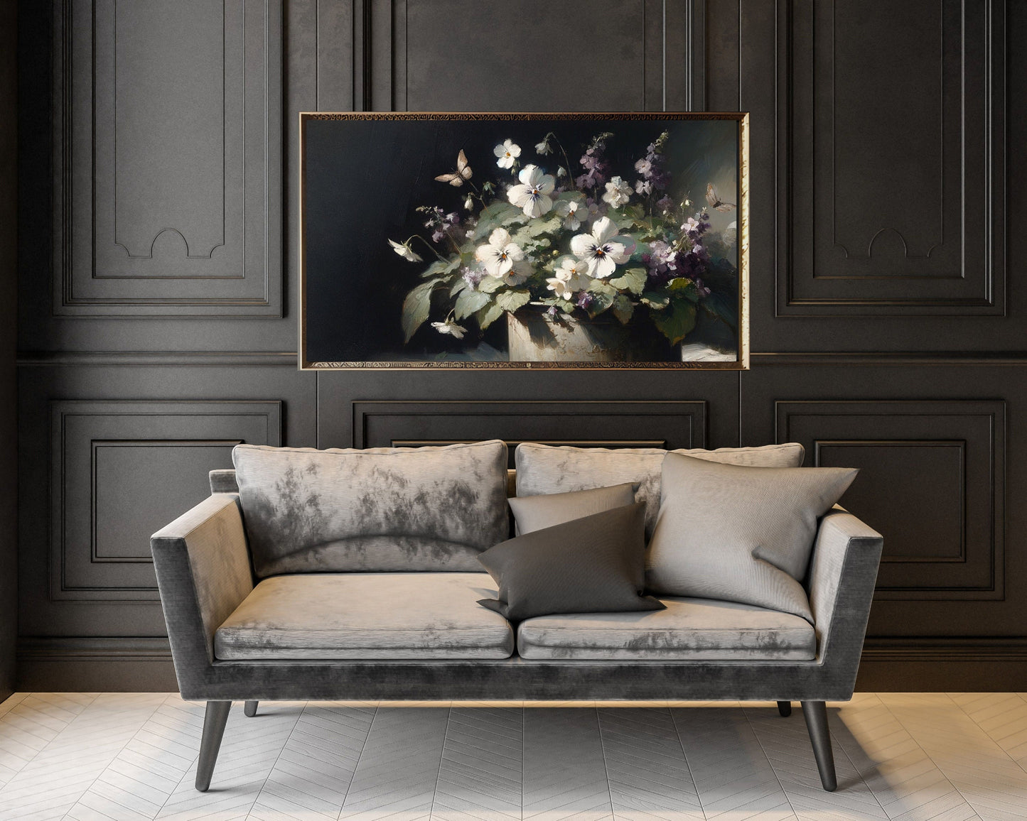 Moody Floral Still Life Frame TV Art