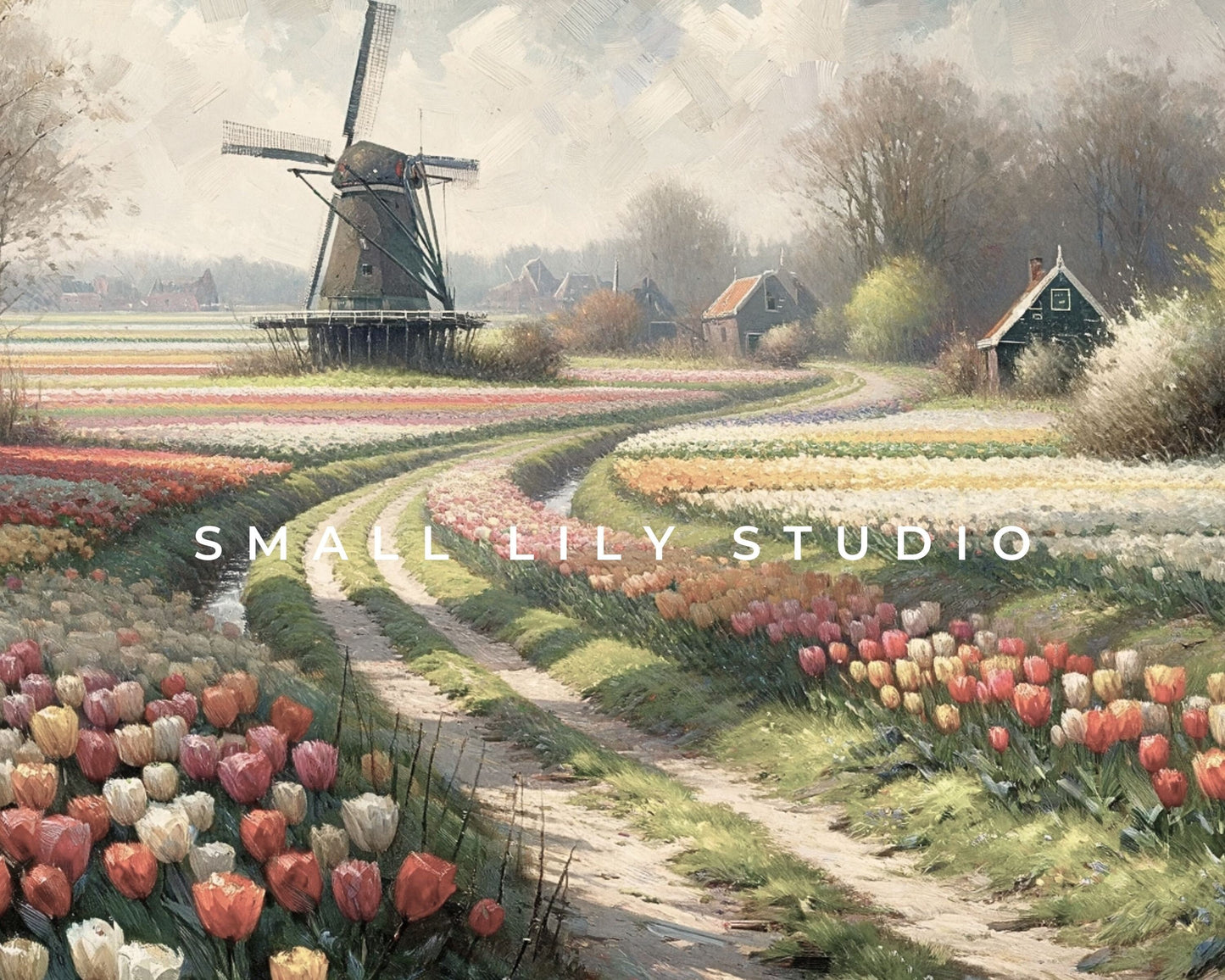 Tulips Spring Landscape Frame TV Art